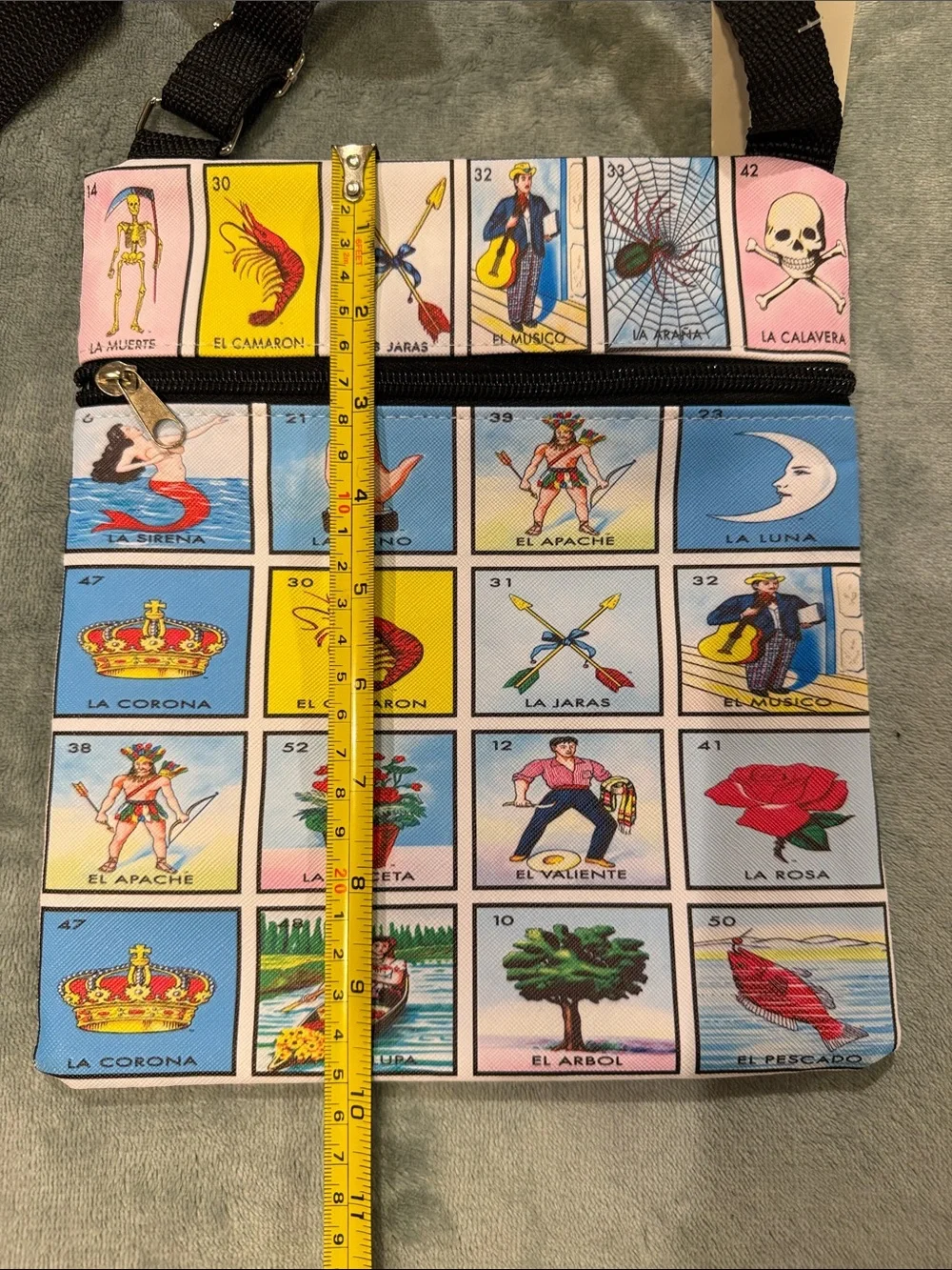 Loteria Print Crossbody Bag and Matching Card Holder
